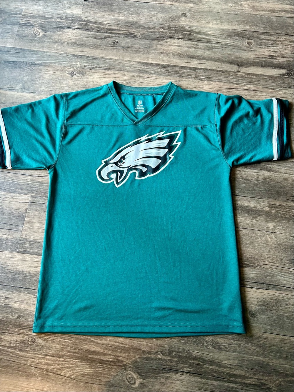 NFL Teal Philadelphia Eagles Center Logo V-Neck Jersey Top